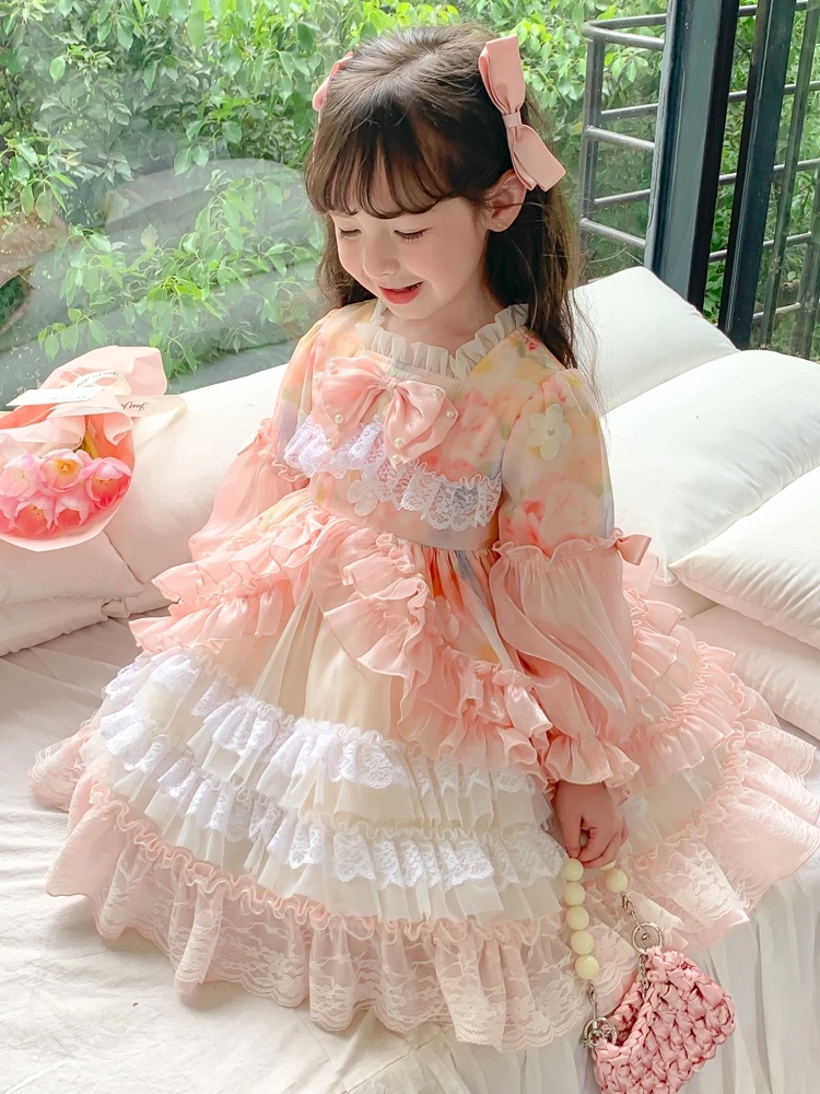 Girl's Lolita Dress New Children's Autumn and Winter Baby Olita Skirt Birthday