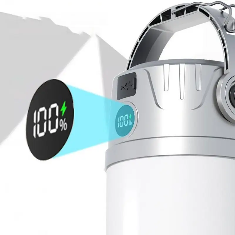 Camping Solar Lights Outdoor Tent Light Foldable Picnic Lantern 4 Speed Adjustable Lamp Flashlight Rechargeable LED Camp Lantern