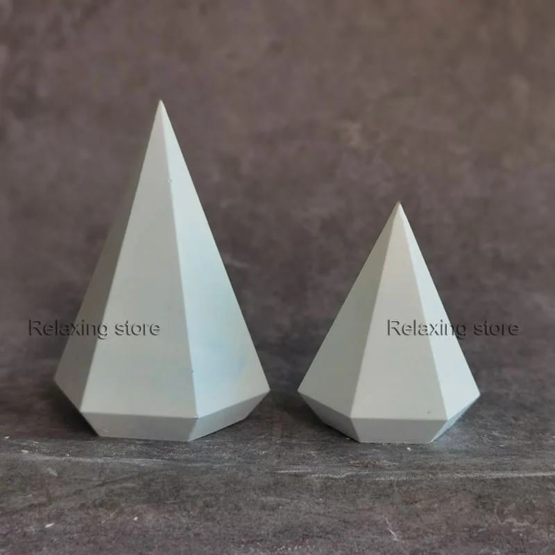 Creative Plaster The Ring Holder Gypsum Molds Jewelry Display Rack Concrete Cone Pyramid Silicone Mold Home Decor Photo Props
