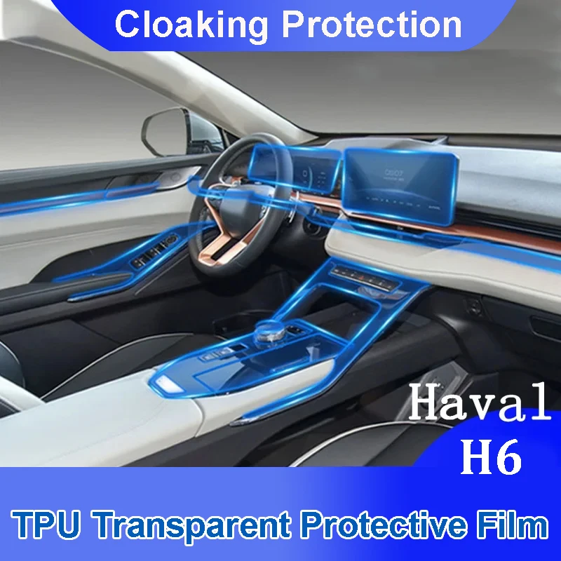 

For Haval H6 2021 Car Interior Accessories Center Console Instrument Navigation Transparent TPU Protective Anti-scratch Repair