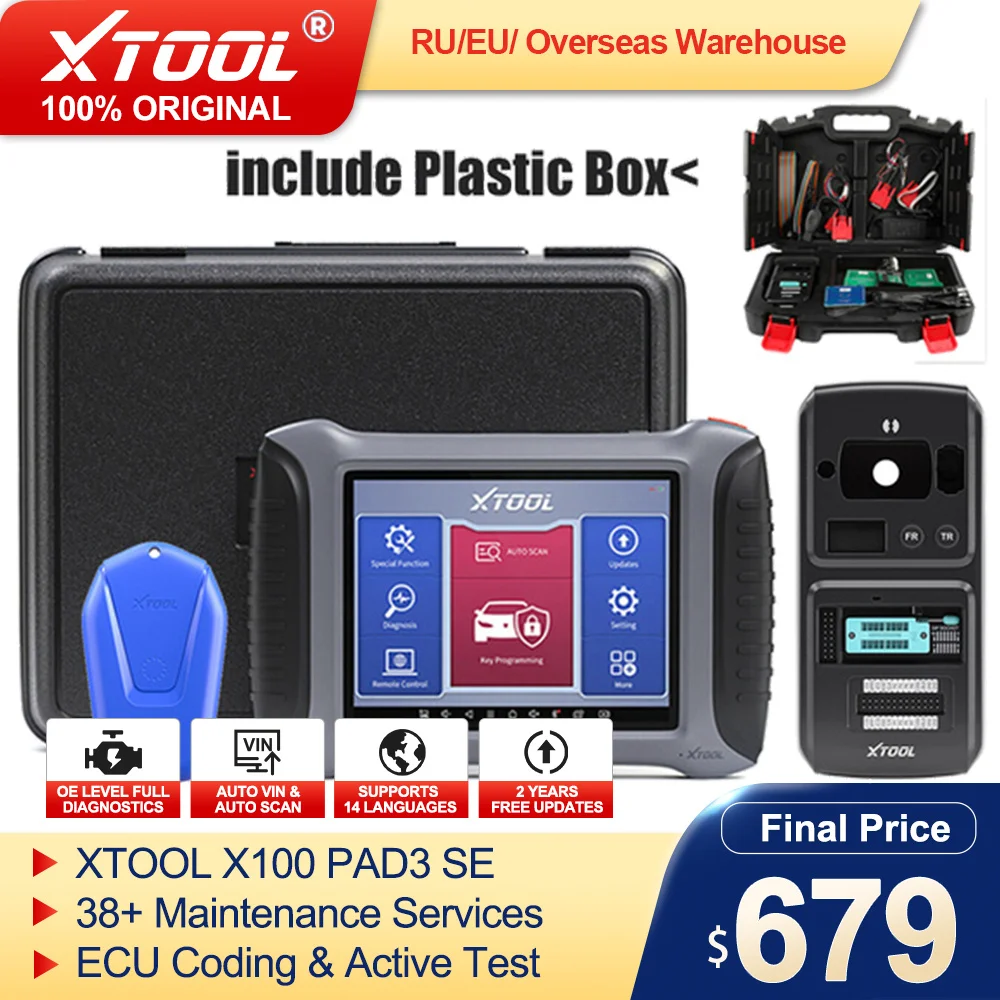 XTOOL X100 PAD3 SE OBD2 키 프로그래머, X100 패드 엘리트, 모든 시스템 진단 도구, 모든 키 손실, 38 + 리셋 기능, 활성 테스트