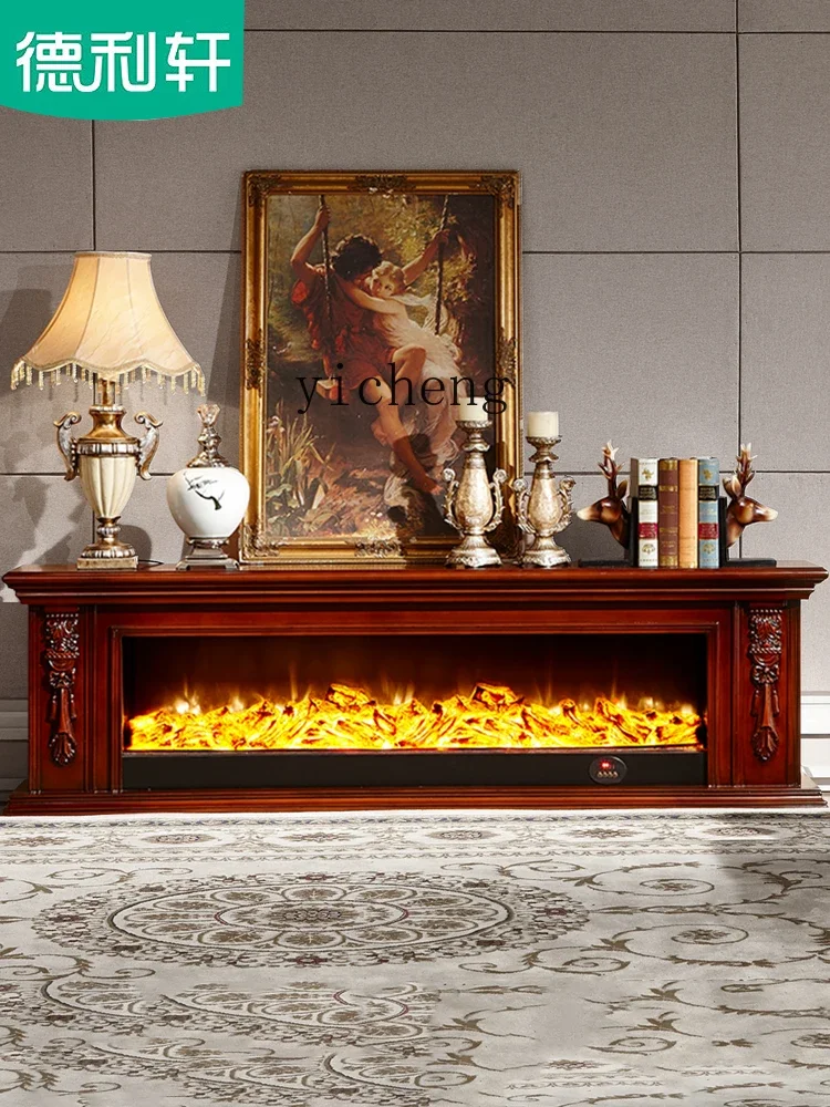 Tqh Electric Fireplace Curio Cabinet Simple Fireplace Mantel Custom Solid Wood TV Cabinet