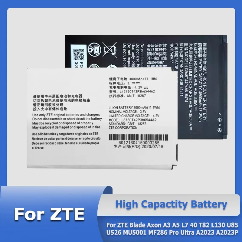 Muslimatexb Sostituire La Batteria Per Zte Blade Axon A3 A5 L7 40 T82 L130 U85 U526 Mu5001 Mf286 Pro Ultra