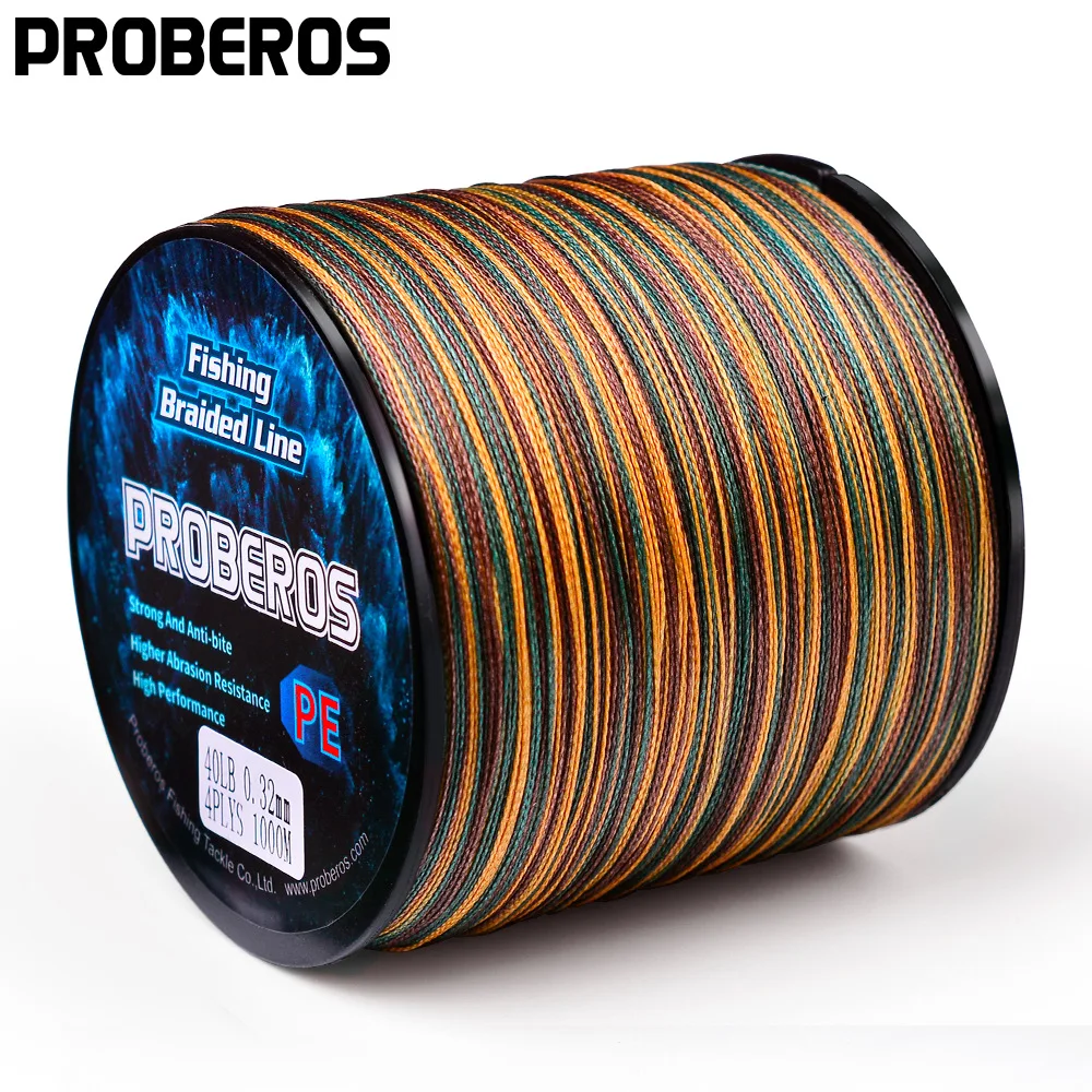 PRO BEROS Braided Fishing Line 4 Strands Camouflage Green Line