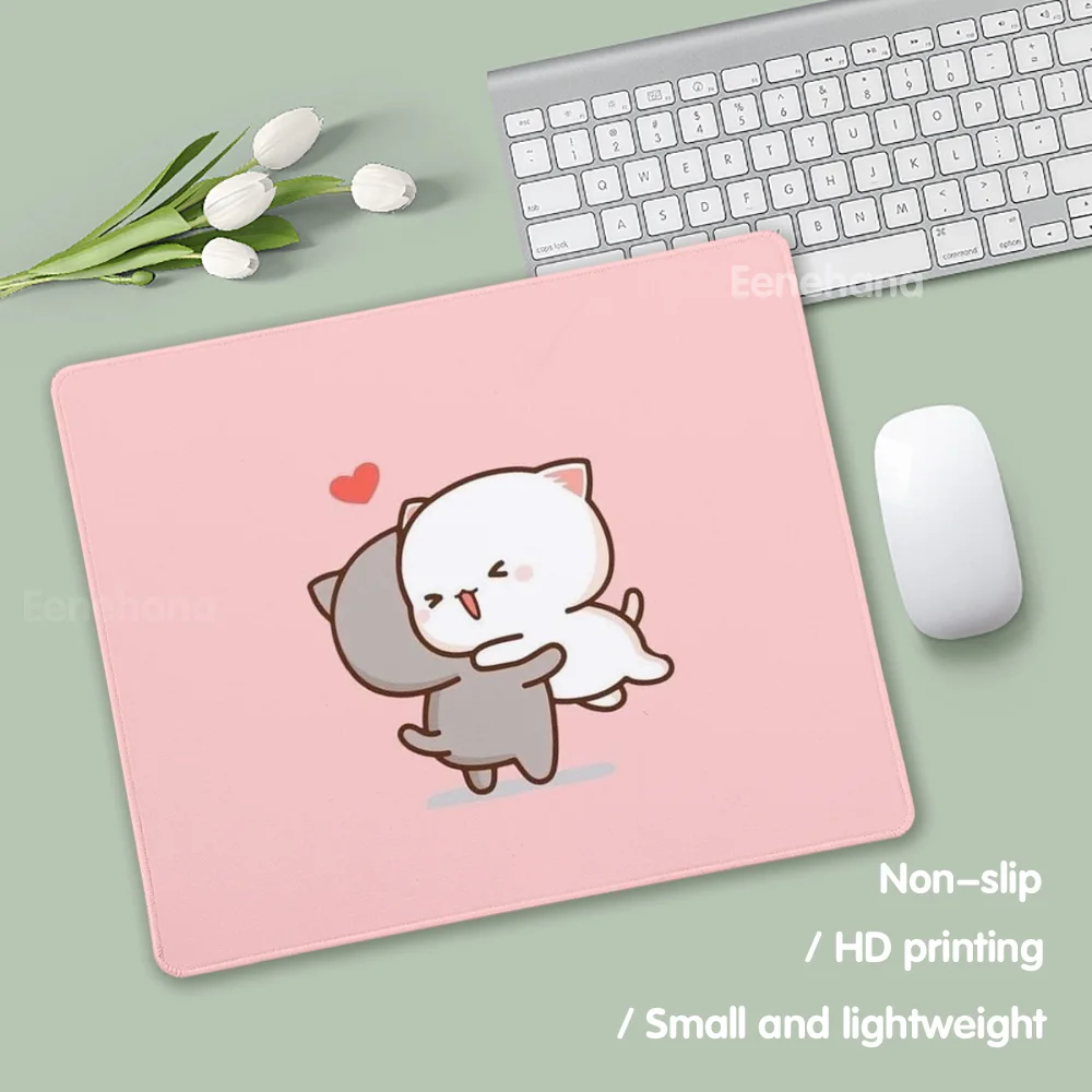 Anime Kleines Mauspad Pfirsich Mochi Katze Cartoon Gamer Schreibtisch Tastatur Matte Kawaii Mini Maus Anti Slip Pad Laptop Schreibtisch Schutz Matten – Detail 7