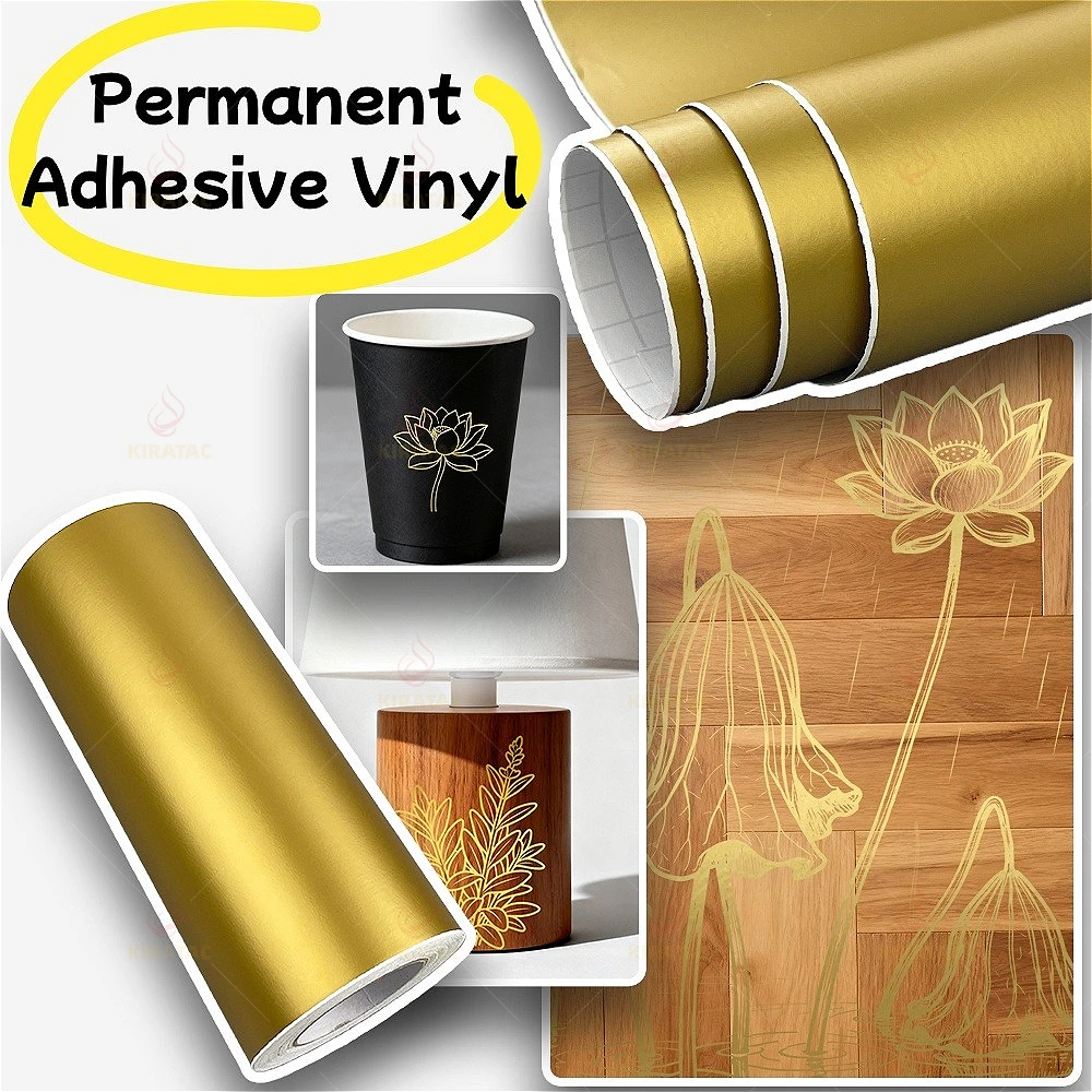 Matte Gold Lettering 1Roll Matte Gold Permanent Adhesive Vinyl Lettering Film DIY for Door ...