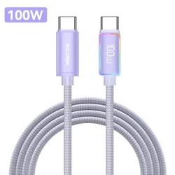 Rocoren 100W High-Speed USB-C to USB-C Charging Cable, 5A Power Delivery 3.1 - 0.5m (100 W Purple)