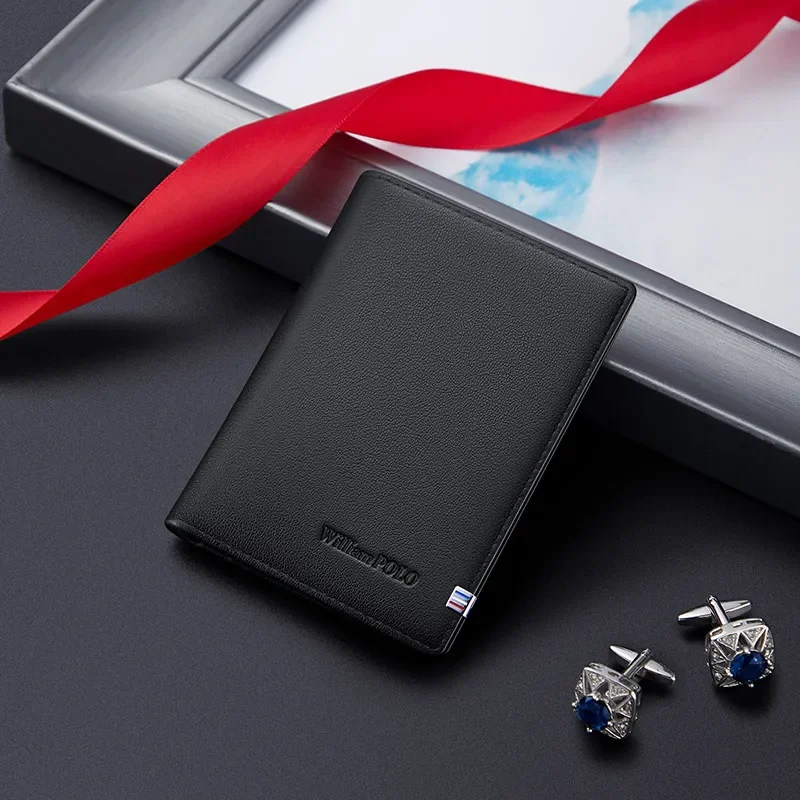 Leather card holder male anti-degaussing ultra-thin anti-theft swiping ID card large-capacity wallet card holder credit card holder card holder card wallet id card case business card holder card sleeves id card holder card binder playing cards holder document card wallet wallet card bag