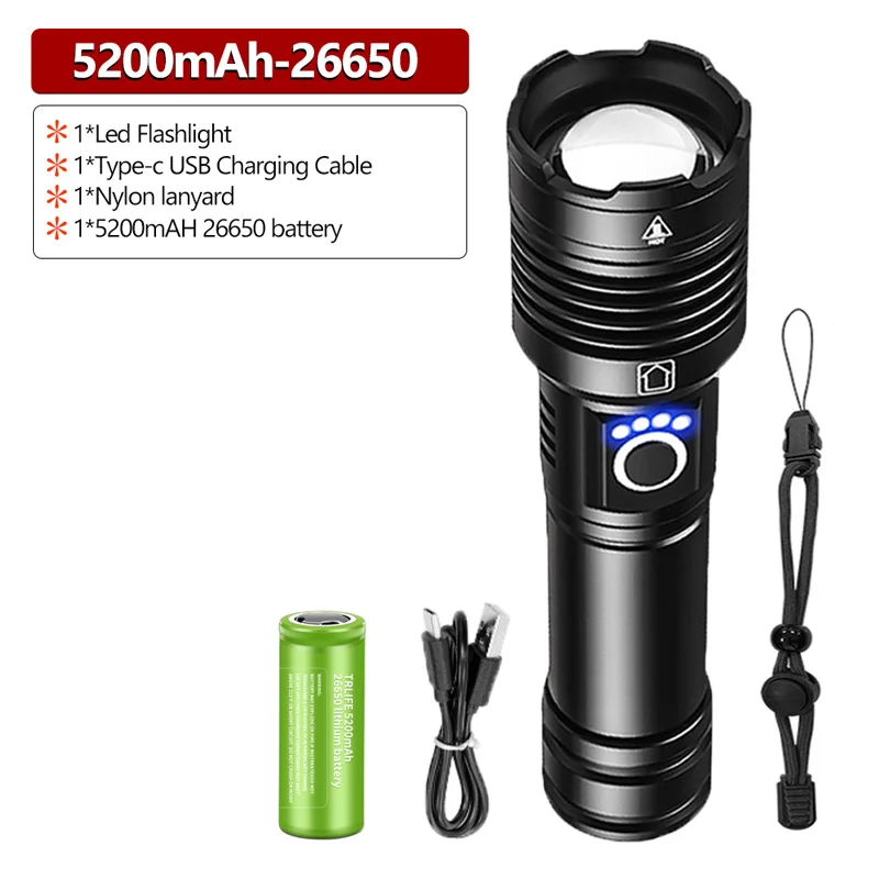 200000lm Led Lanterna Xhp70 Xhp50 Zoom Telescópico Led Usb Recarregável  18650 Super Brilhante Lanterna Tática - Lanternas - AliExpress