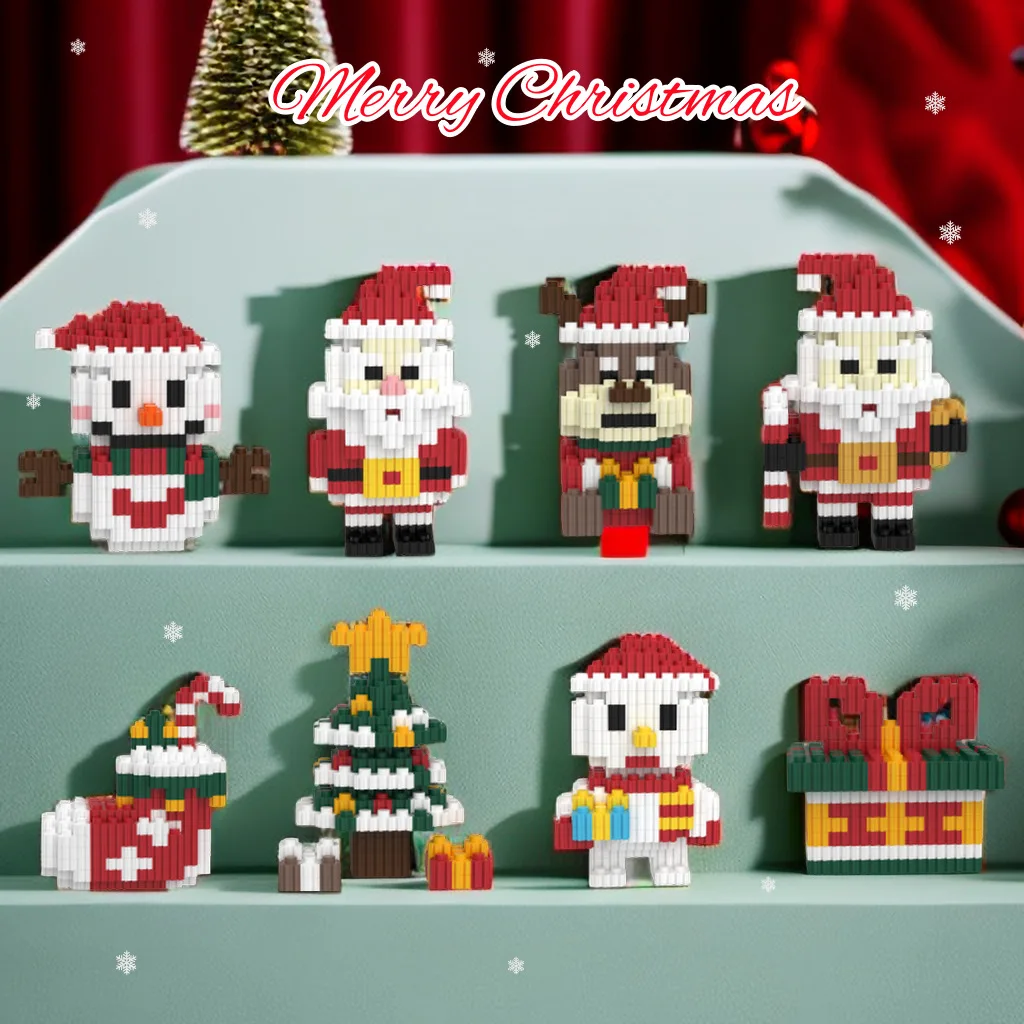 

Mini building blocks Santa model micro building blocks children's building blocks snowman children's toys Christmas gift