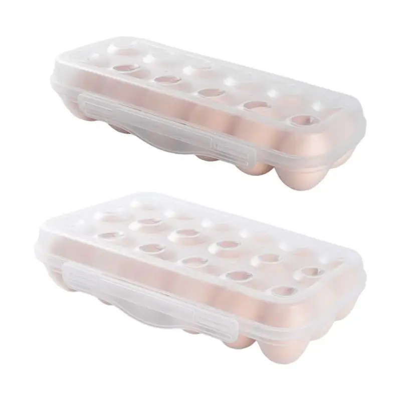 Plastic Egg Storage Containers Drawer Egg Fresh Keeping Case Holder Tray Anti Collision Snap Opening Transparent Egg Container