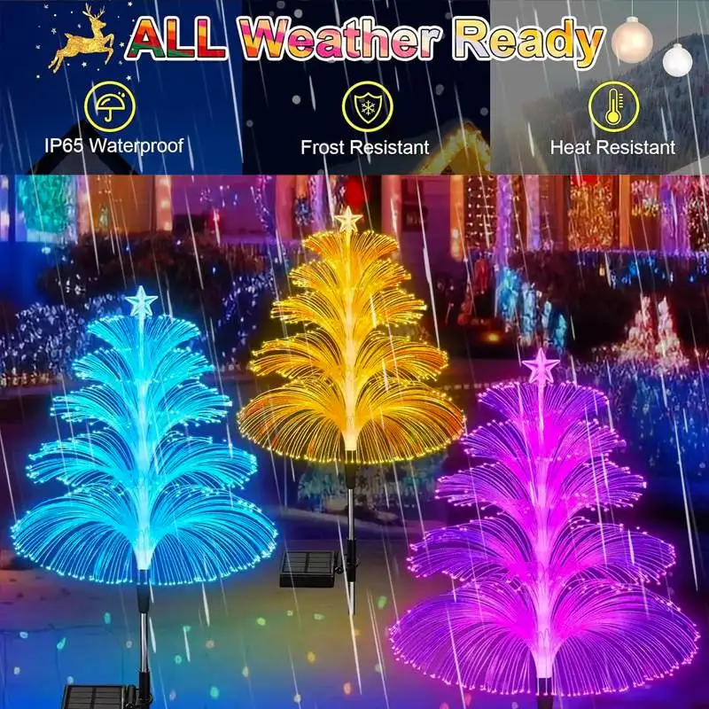 Solar Garden Lights Outdoor Waterproof 7 Color Changing Double Jellyfish and Star Christmas Yard Garden Decor solar lights solar led lights garden lighting