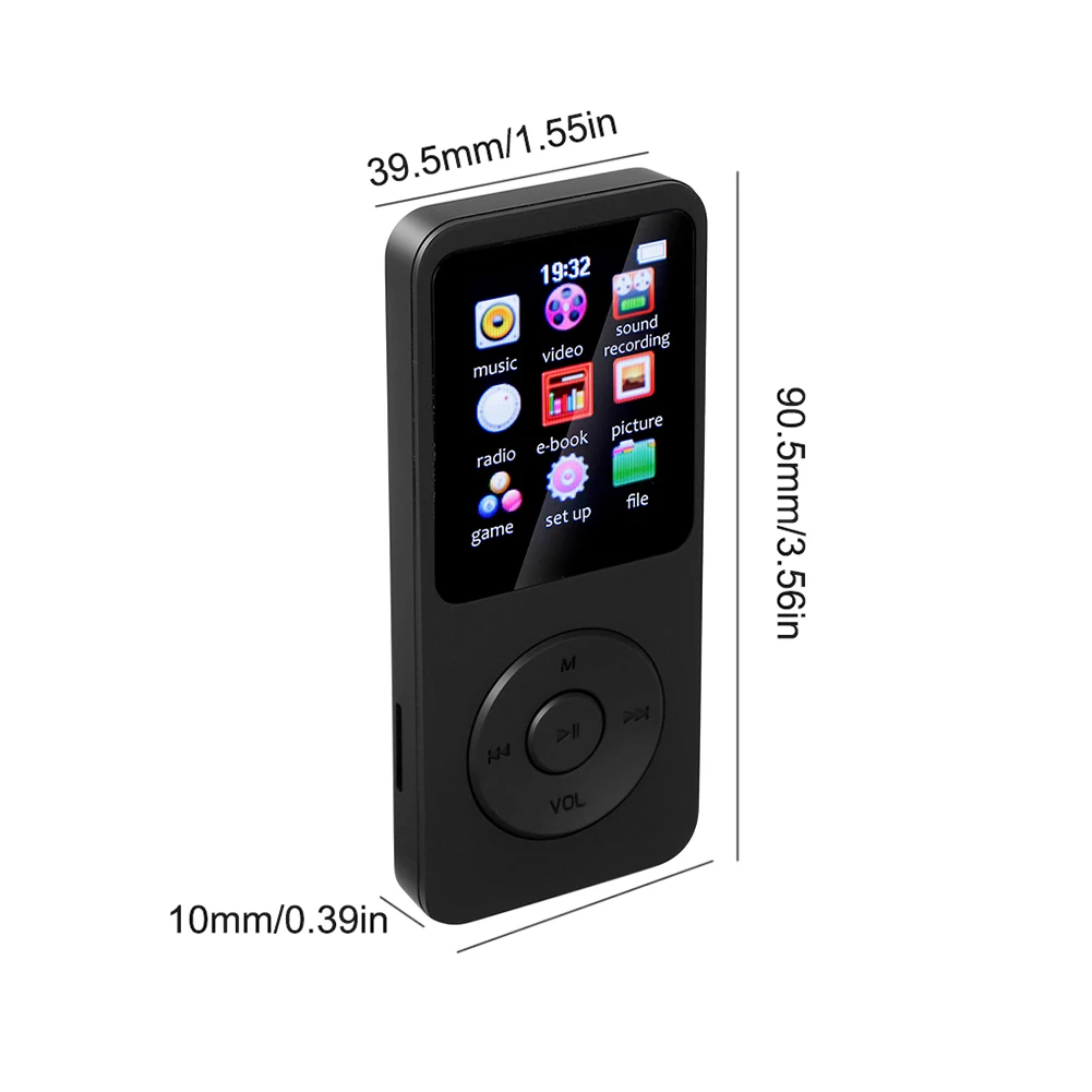 Music Player 1.8 Inch Color Screen MP3 MP4 Music Player Bluetooth-compatible 5.0 E-Book Walkman Suppprt TF Card for Windows 8