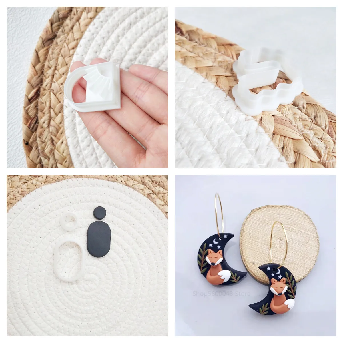Soft Pottery Polymer Clay Cutter Pottery DIY INS French Earrings U Pattern Cutting Dies for Earring Jewelry Pendant Making Mold