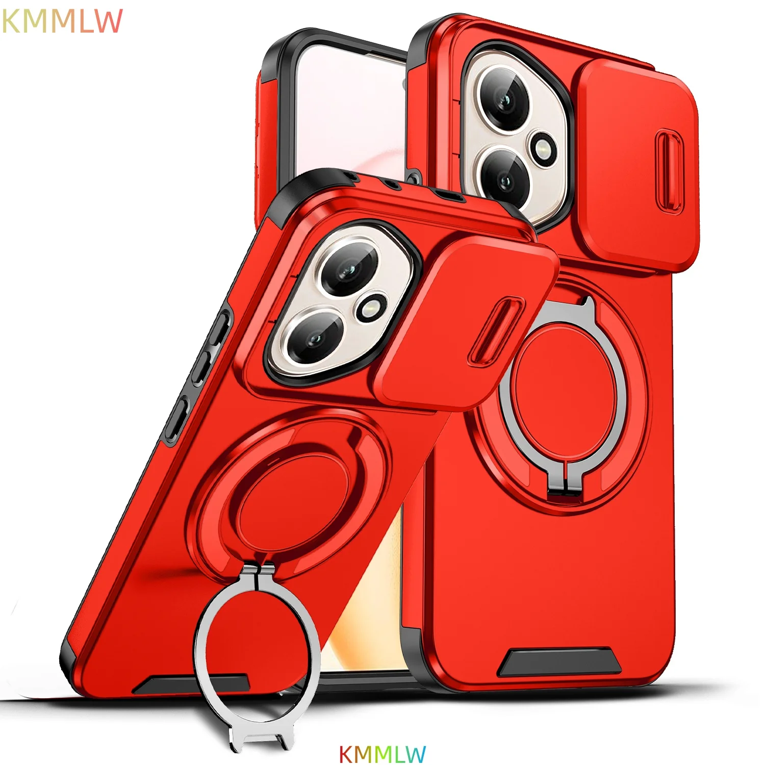 Enhanced Magnetic Stand Phone Case with Slide Camera Protection - Compatible with Honor 400 Lite/Pro
