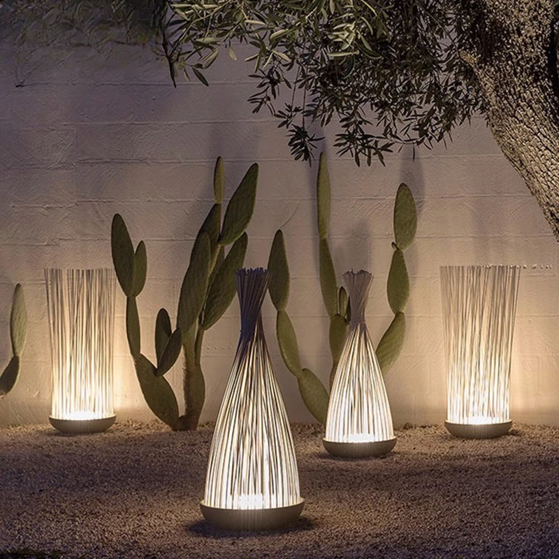 

Fiber optic reed lamp courtyard outdoor waterproof terrace landscape lighting decoration villa garden layout lawn