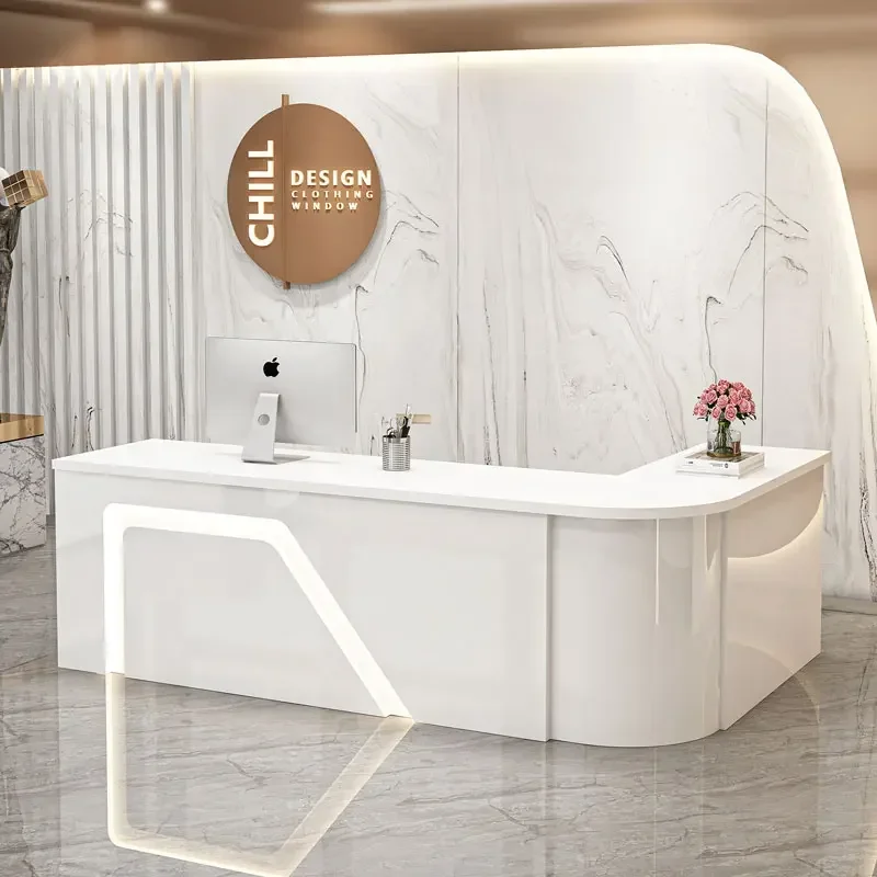Beauty Salon Reception Desk Small Simple Checkout Table Cashier Counter Desk Office Mostrador Negocio Commercial Furniture