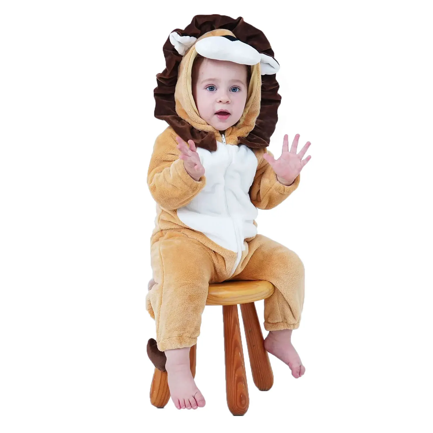 Umorden Baby Lion Cub Costume Boys Infant Toddler 3-6M 6-9M 9-12M 1-2T 2-3T Flannel Winter Pajamas Outfit Hoodie Romper cosplay jumpsuit kids cosplay costume