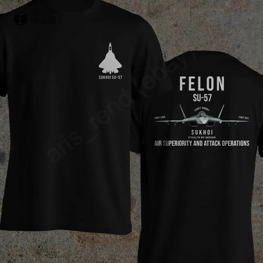 The Falon Sukhoi Su-57 Stealth Air Superior Jet Fighter T-Shirt Da Uomo