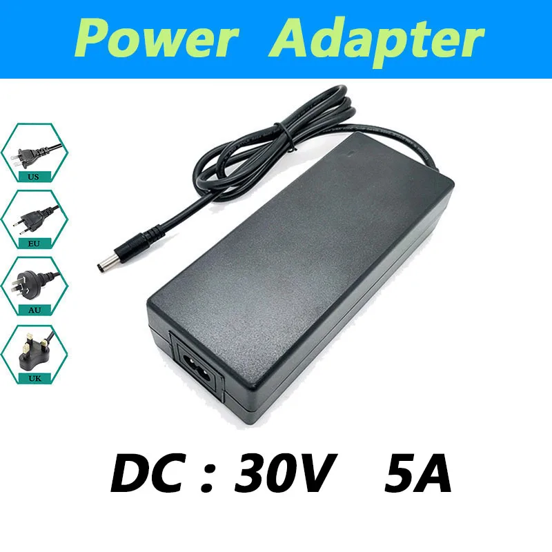 Adaptador de Alimentação do Carregador Dock Conversor Driver Led ue Eua Reino Unido au Plug ac 100v240v dc 30v 5a 5.5×2.5 mm