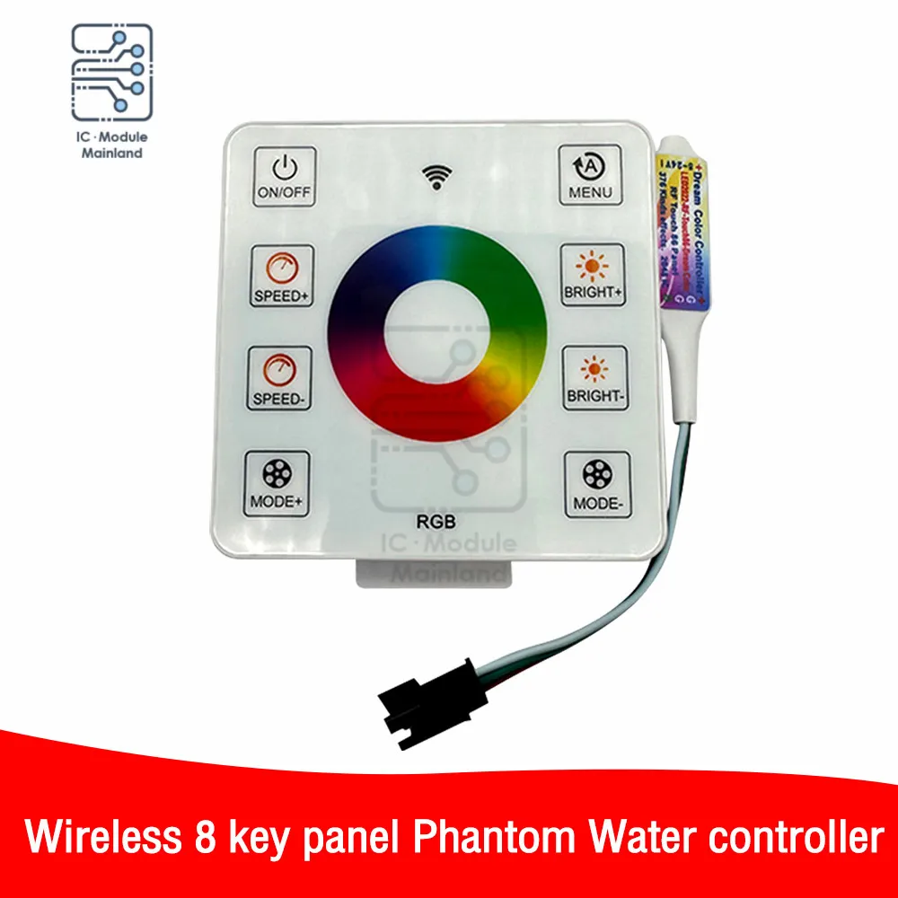 

DC5-24V RF8K LED2811 Color Panel Touch Controller LED Controller Wall Mounted Plastic Cover Touch Panel Switch