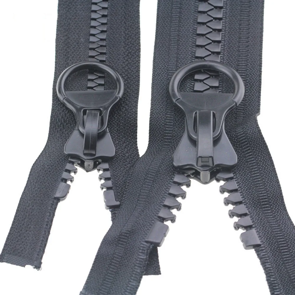 Description Picture 5 of item8# 15# Black Resin Open-End Zippers Heavy Duty Single Zipper for Down Jacket Coats Tailoring Sewing Supplies Accessories