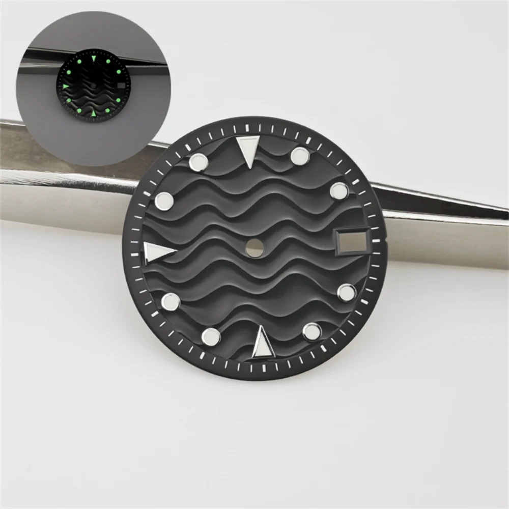28.5MM Watch Dial Water Ripple Pattern for NH35 NH36 4R36 7S26 Movement Modified Dials Watch Face DIY Parts watch dial accessories watch face accessories