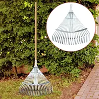 Garden Leaf Rake, Adjustable Leaf Rake, Multipurpose, Lightweight, Lawn Rake Folding Metal Rake for Garden Cleaning Gardening 2