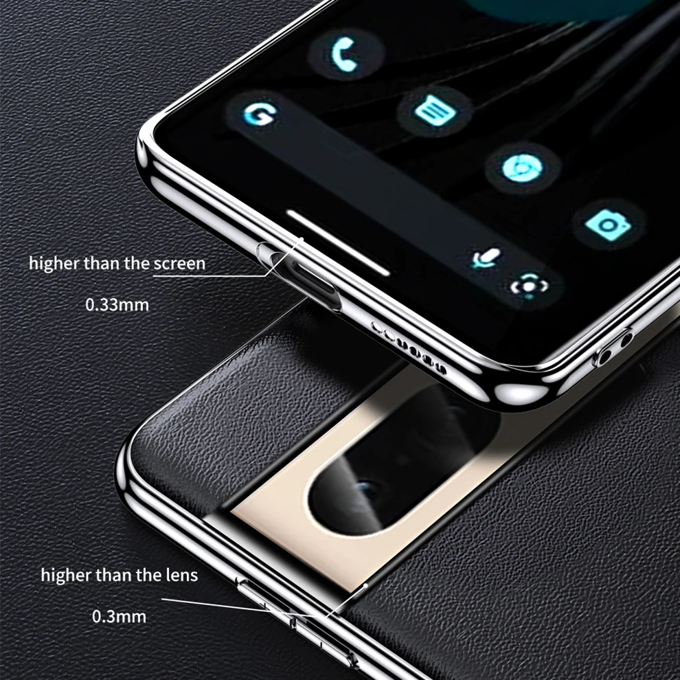 Luxury Genuine Cowhide Leather Plating Shockproof Phone Case - Full Protection Cover