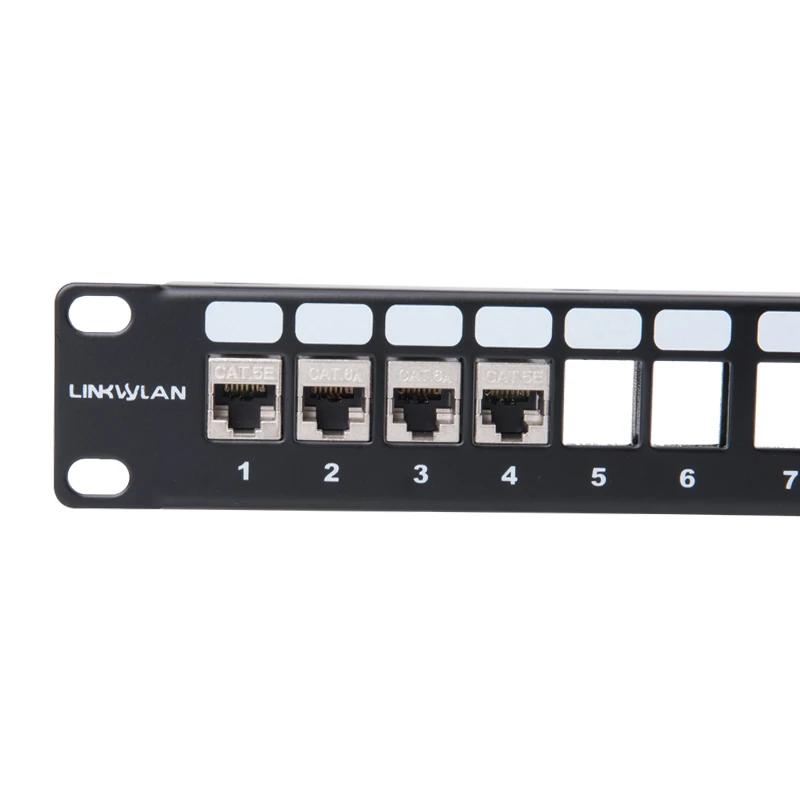 Linkwylan 네트워크 빈 패치 패널, 표준 키스톤 잭 랙 마운트용, 19 인치, 24 포트, 1U