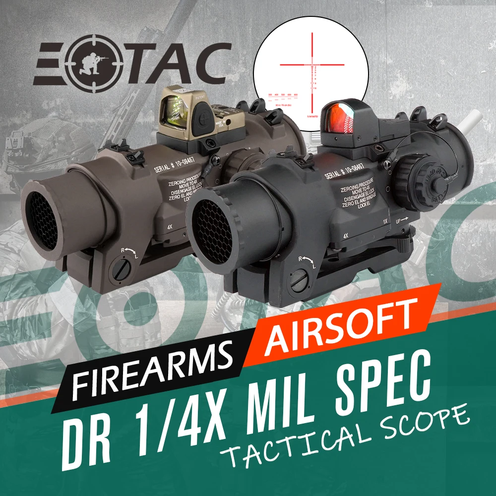 

2024 New Tactical Rifle Scope DR GEN3 1-4X Optical Red Dot Sight For Hunting Airsoft Accessories With Original Markings