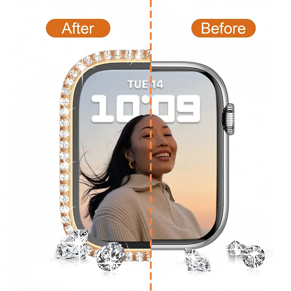 Diamond Full Protection Hard PC Cover Bumper with Tempered Glass Screen Protector