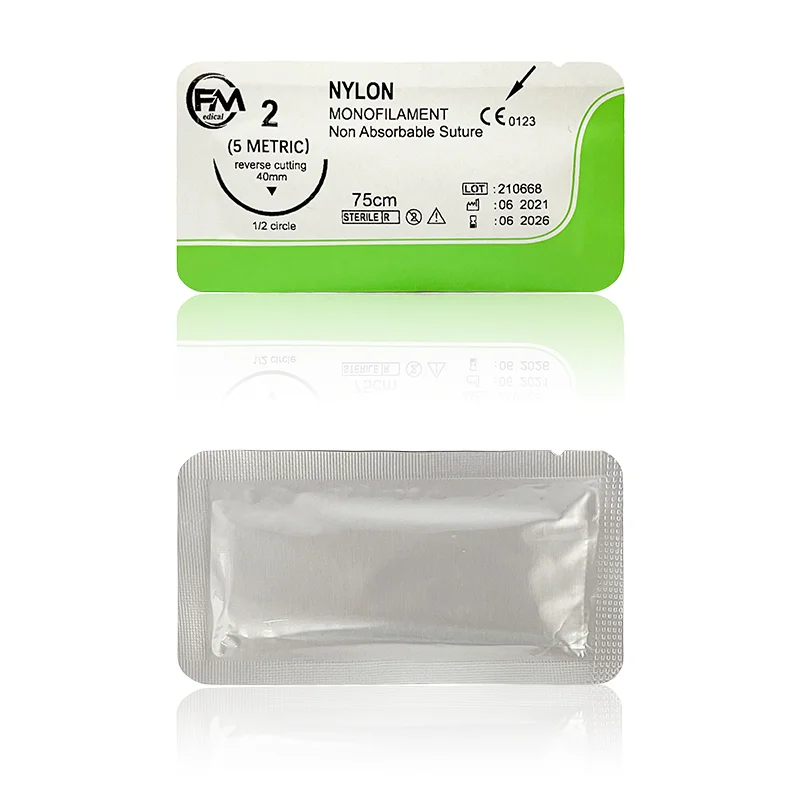 12Pcs 75cm 2/0 3/0 4/0 Non Absorbable  Suture Nylon Silk Polypropylene Polyester Monofilament Teaching Exercises 3