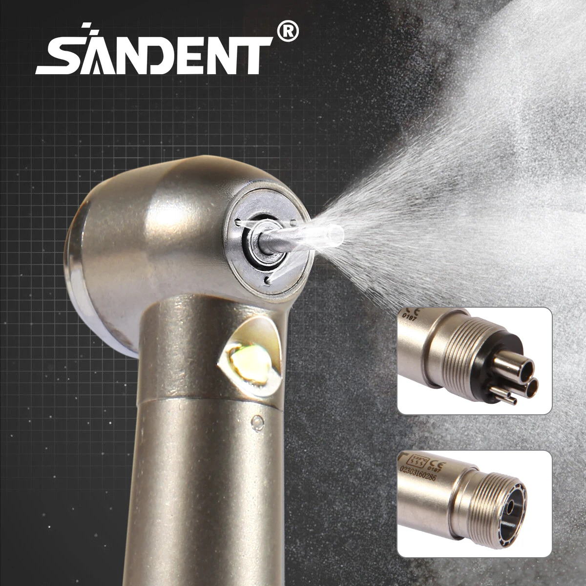 Высокоскоростной стоматологический электронный генератор SANDENT Dental, высокоскоростная турбина с 4/2 отверстиями и большой головкой, внутренний 3 кнопочный распылитель воды в стиле NSK