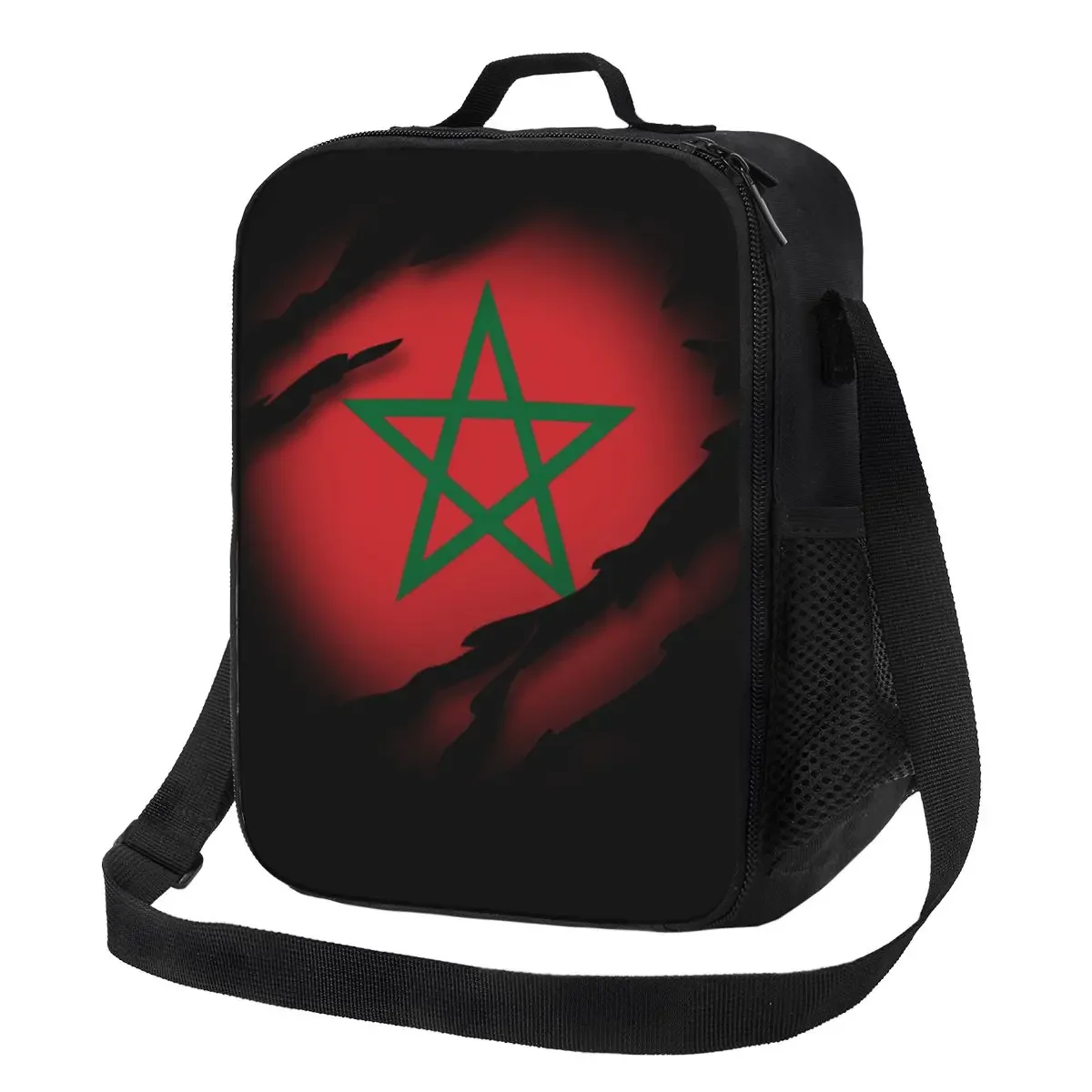 

Morocco Flag Insulated Lunch Bags for Women Moroccan Proud Patriotic Resuable Cooler Thermal Food Bento Box School