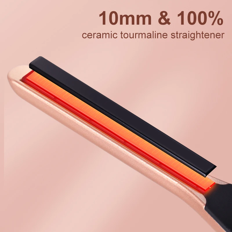 Ten MM LED Temperature Adjustable Hair Straightener In Curling And Straightening Function