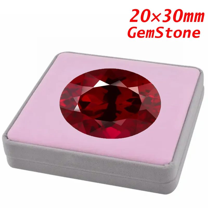 Premium 20x30mm Großer Rubin in Taubenblutrot mit UV-Test-Leuchteffekt, Oval Facettiert Geschliffen für Schmuckherstellung/Sammlerstücke DIY-Stein
