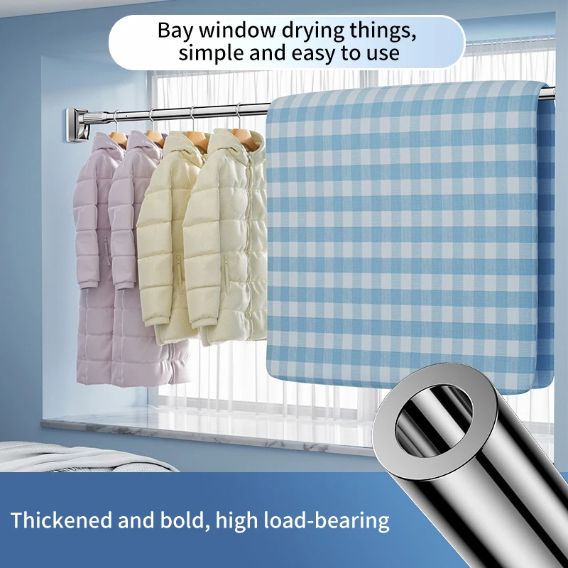 Tringles De Rideau De Douche Sans Perçage - 304 Acier Inoxydable - En Forme De L, 95-125