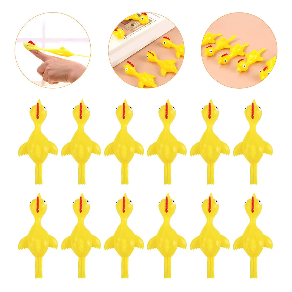 

12 Pcs Eject Turkey Decompression Toy Finger Toys Children Chick Ejection Chicken Tpr Tricky Plaything Kids Playset