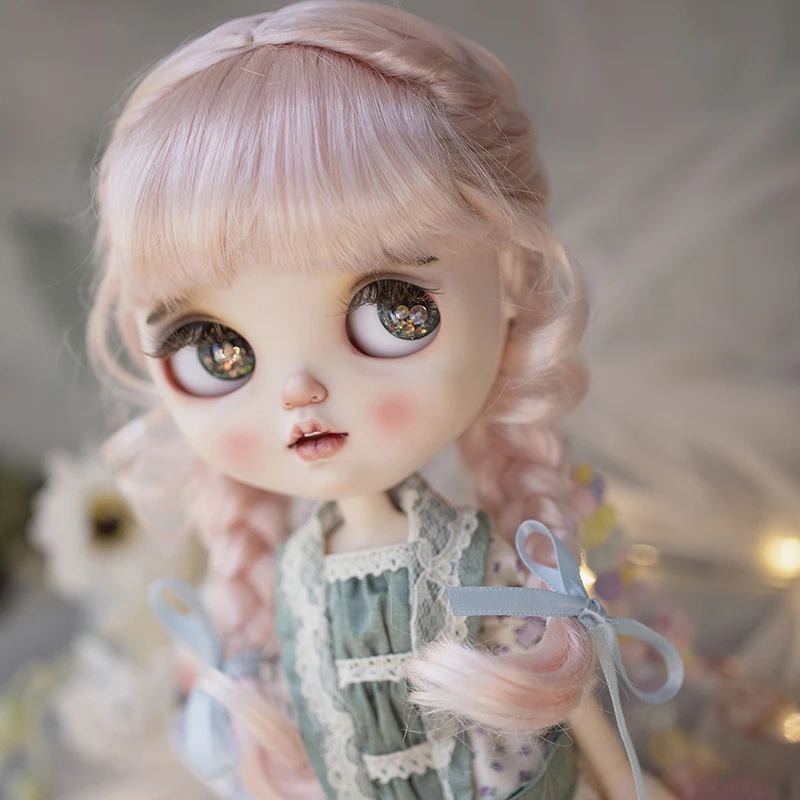 

Парик для куклы BJD, искусственная драгоценность, высокотемпературная шелковая двойная оплетка, Воздушная челка
