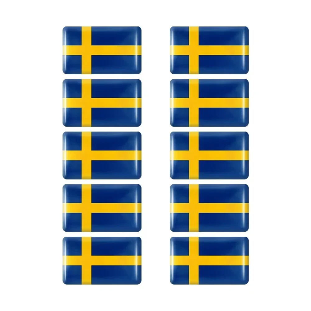 10pcs Epoxy Flag Car Stickers Set