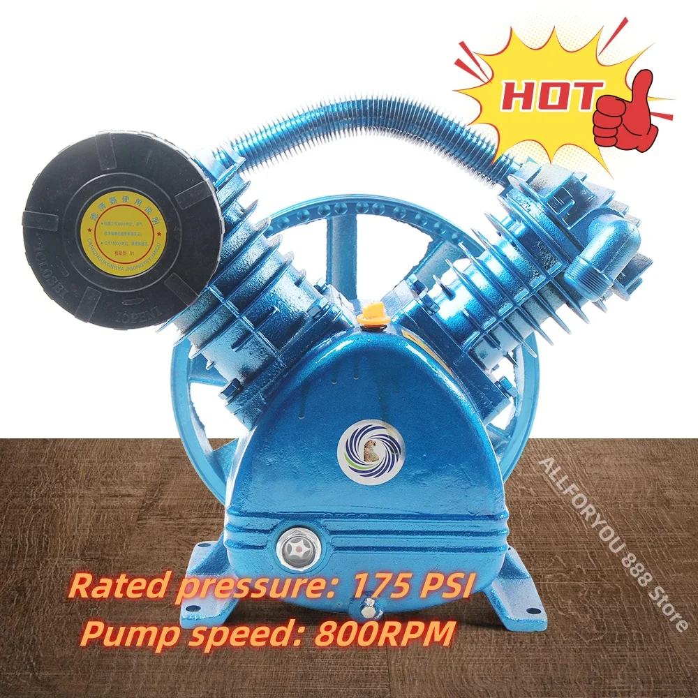 4KW 175PSI 8~11CFM  Air Compressor Pump Head V Type Twin Cylinder Double Stage Pump Speed 800RPM compressor air filter pressure regulator trap pneumatic oil water separator pump manual drainage supply ac2010 02 smc type