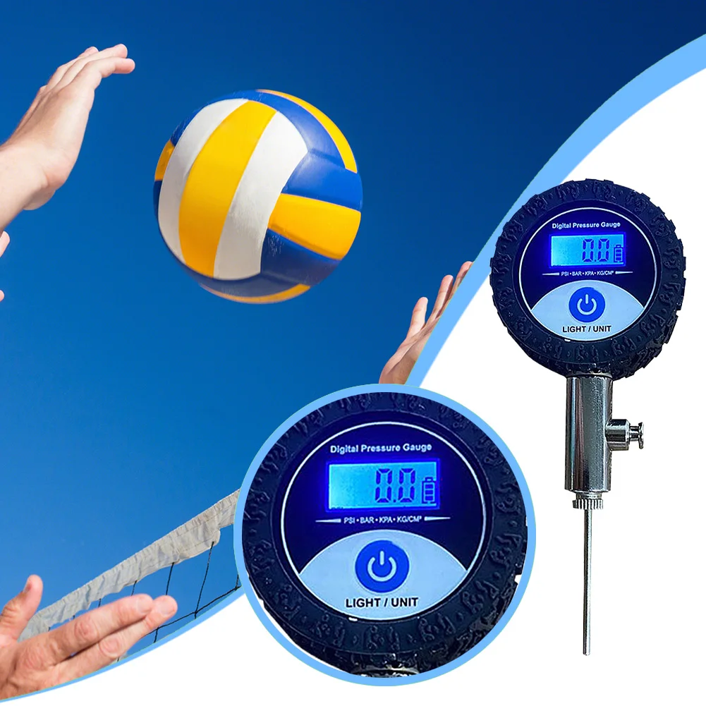 Digital Ball Barometers LED Display Ball Pressure Gauge Pressure Tester with Protective Cover for Volleyball Football Basketball