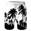 Summer Men's Shorts Quick Drying Hawaii Holiday Sports Swimming Trunks Fashion 3D Coconut Tree Printed Loose Sports Shorts 6XL 3