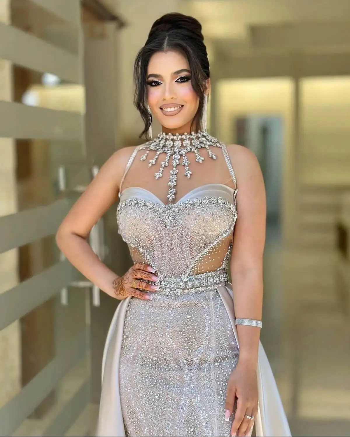 فساتين حفلة موسيقية أنيقة عربية Aso Ebi حمراء حوري...