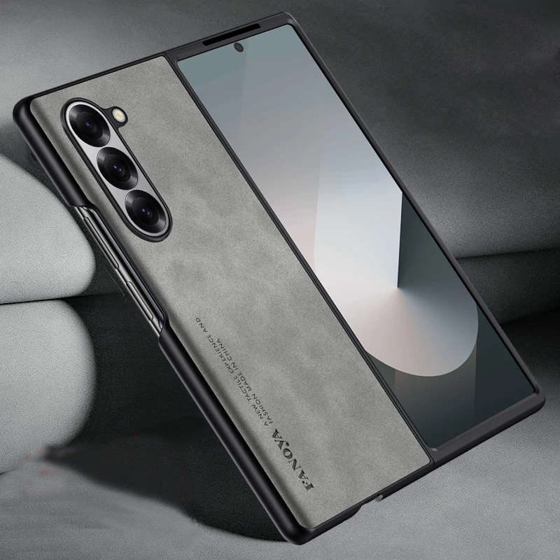Luxurious Matte PU Leather Foldable Phone Case Back Cover