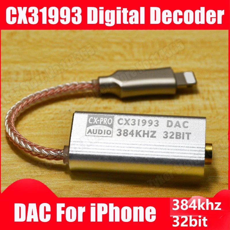 ALC5686 CX31993 HiFi DAC Headphone Amplifiers Audio Decoding AMP Adapter Sound Card Digital Decoder 32bits/384KHz For iPhone iOS