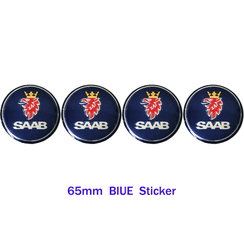 Wheel Center Sticker Emblem 4Pcs/Set 56mm 60mm Blue Black for SAAB Rim Tire Cover Decal Refit Car Styling Accessories wheel center caps