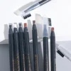 High quality HAOZHUANG pull eyebrow pencil black leather makeup wild line eyebrow pencil hard core flat head pen White pen 6