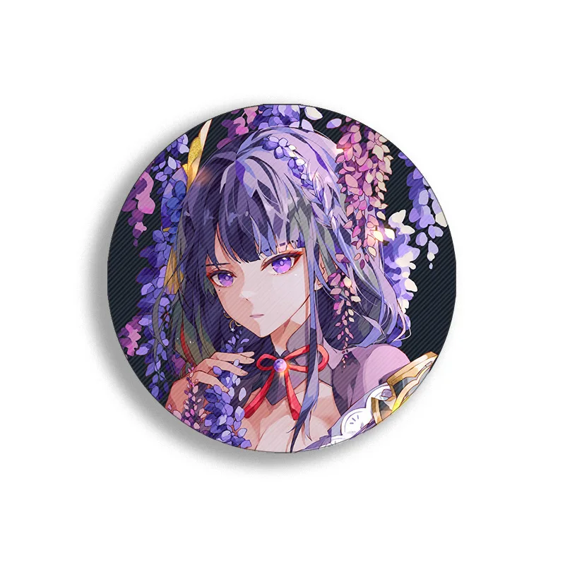58mm Game Genshin Impact Brooch Pins Anime Badge Cosplay Yae Miko Xiao Zhongli Accessories For Clothes Backpack Decoration Gift